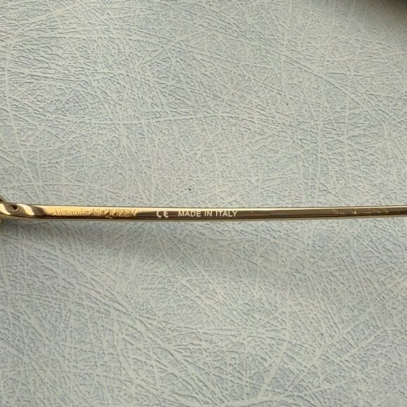 🆕 ALEXANDER MCQUEEN 🧿 NWOT AM0366S002 Gold Wire Rimmed Butterfly Shape Glasses - Picture 13 of 16